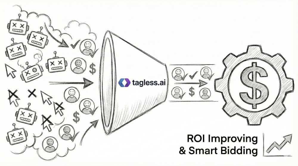 Tagless filters bots, spam and accidental clicks, only real leads reach Google Ads Smart Bidding